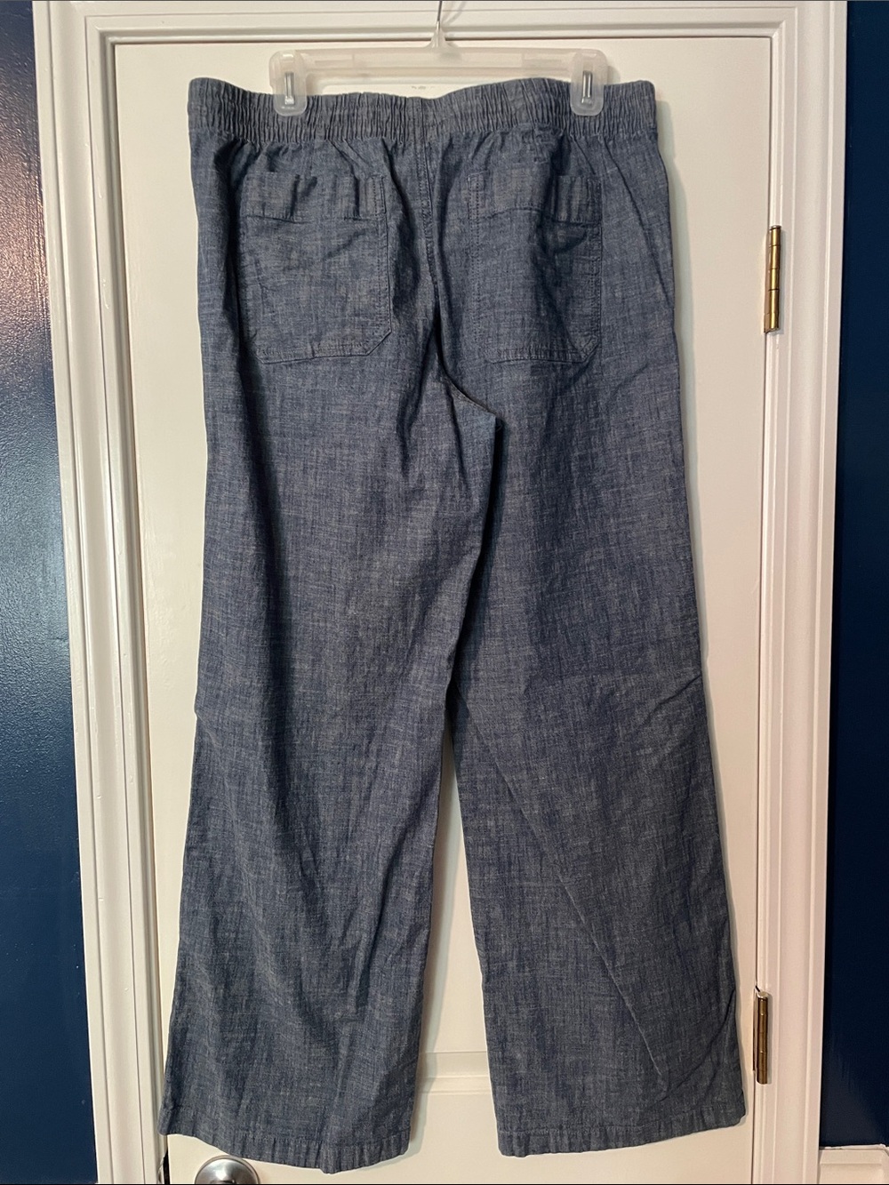 Women’s Casual Drawstring Cotton-Blend Pants - Blue - Picture 2 of 6